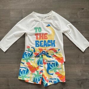 Kids Swim Set with Dinosaur Print